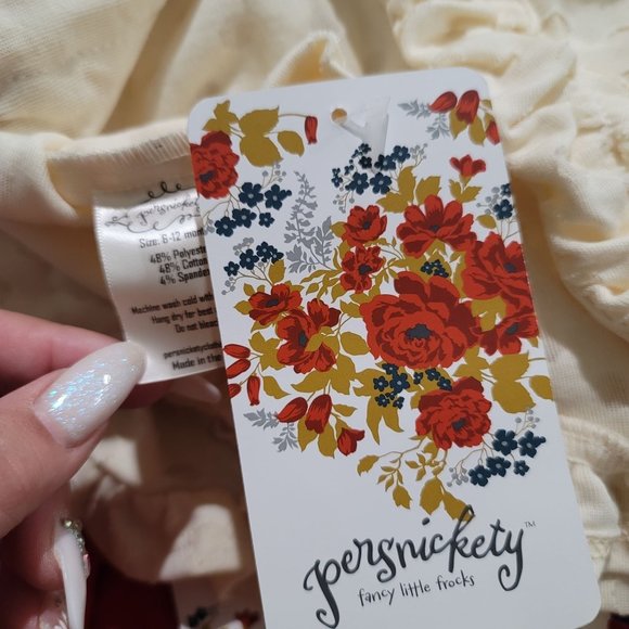 Persnickety NWT white off white polka dot cardigan ruffle sweater sz 6-12 month - Picture 2 of 6